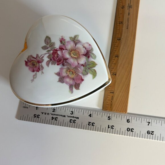 Gerold Porzellan Heart Trinket Box Porcelain Bavaria Western Germany - Picture 6 of 7